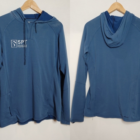 Outdoor Research Women's Ensenada Sun Hoody Pullover Lightweight Blue Large L - Picture 1 of 12